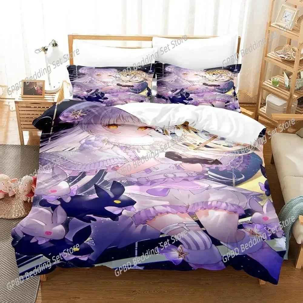 Nowy Zestaw Pościeli z Nadrukiem 3D Murasaki Shion Rozmiar Pojedynczy Twin Podwójny Queen King Cal King Zestaw Pościeli