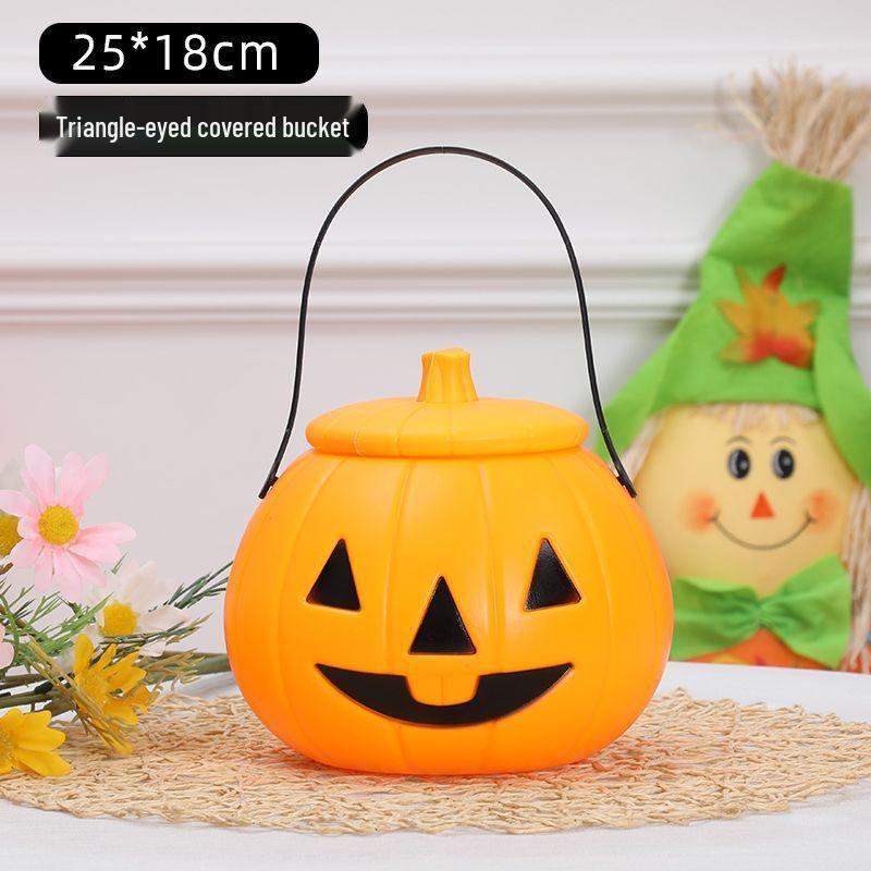 Children's Halloween Pumpkin Lantern Candy Basket - Trick-or-Treat Toy & Decoration