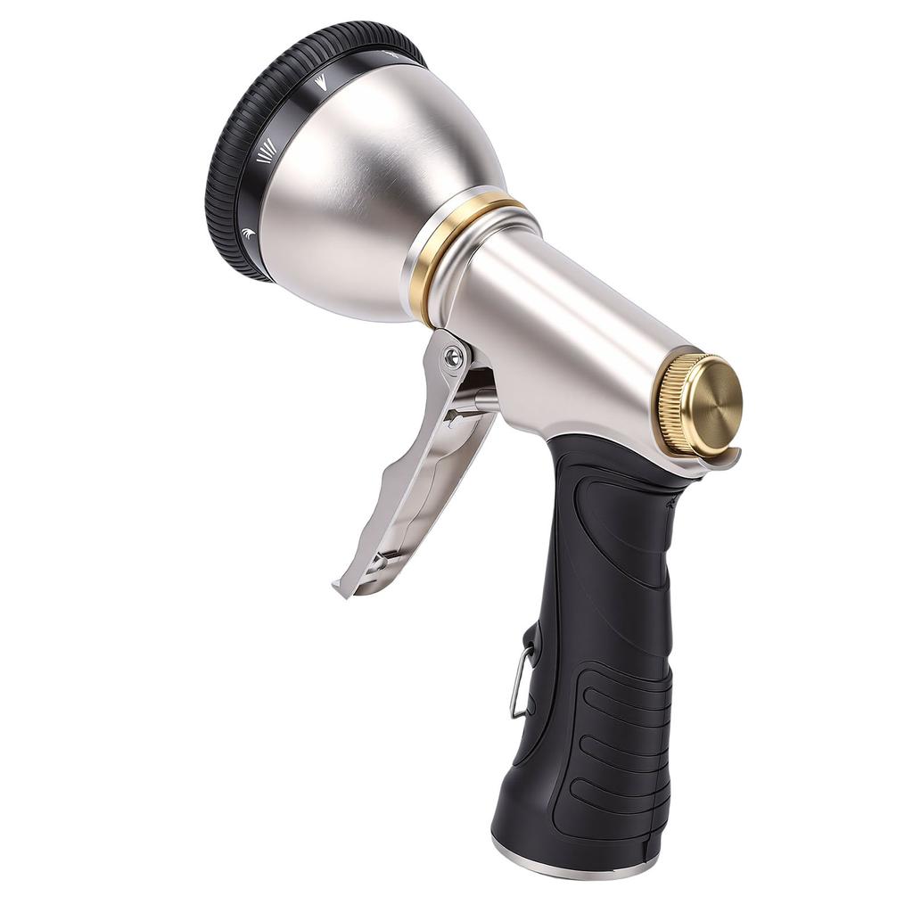 Garden Hose Nozzle, Water Spray Nozzle with 9 Modes   Watering Patterns, 3Celsius4 Inch Garden Hose Thread, for Watering Plants Washing Cars
