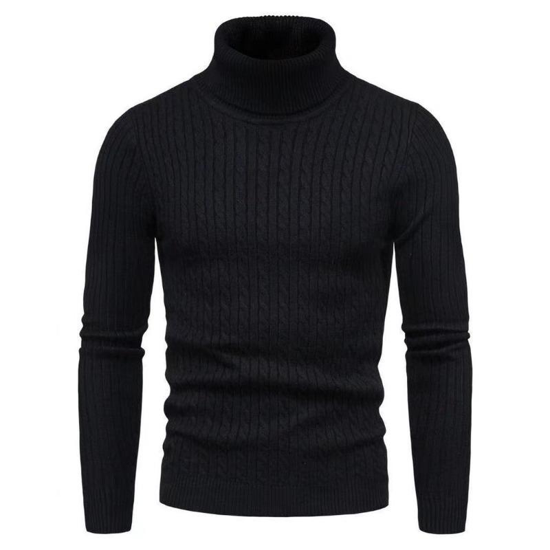 Men’s Slim Fit Mock Neck Pullover Knit Sweater