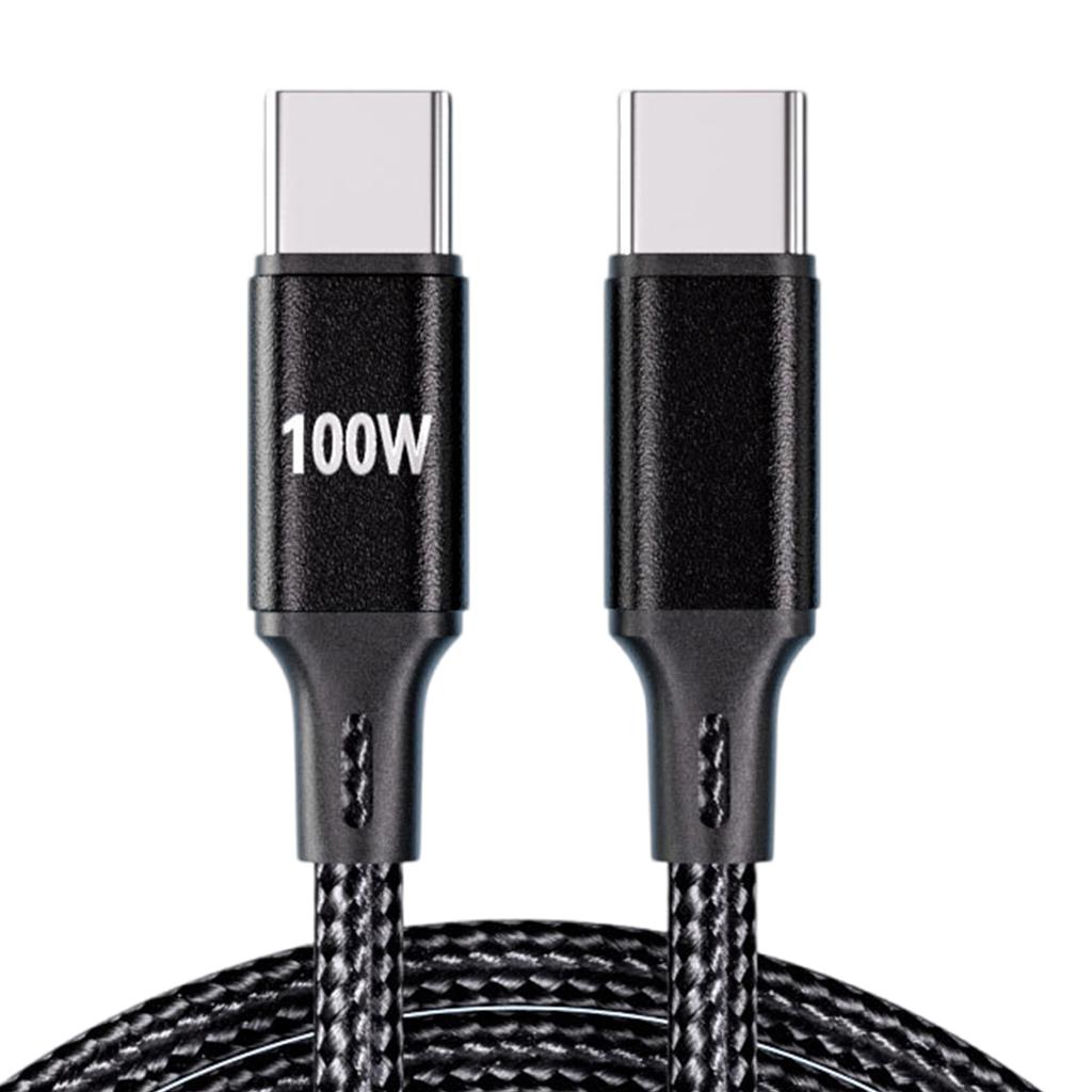 PD100W Charging USB C Cable Type C To Type C 1M Fast Charging Wire Nylon Braided For Mobile Devices