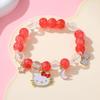Sanrio Cinnamoroll Crystal Beaded Bracelet - Handmade Cartoon Gift for Female Students, Friends, and Couples.