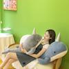 Big Mouth Shark Plush Toy Throw Pillow One Horned Whale Doll Bed Cushion Pillow Doll