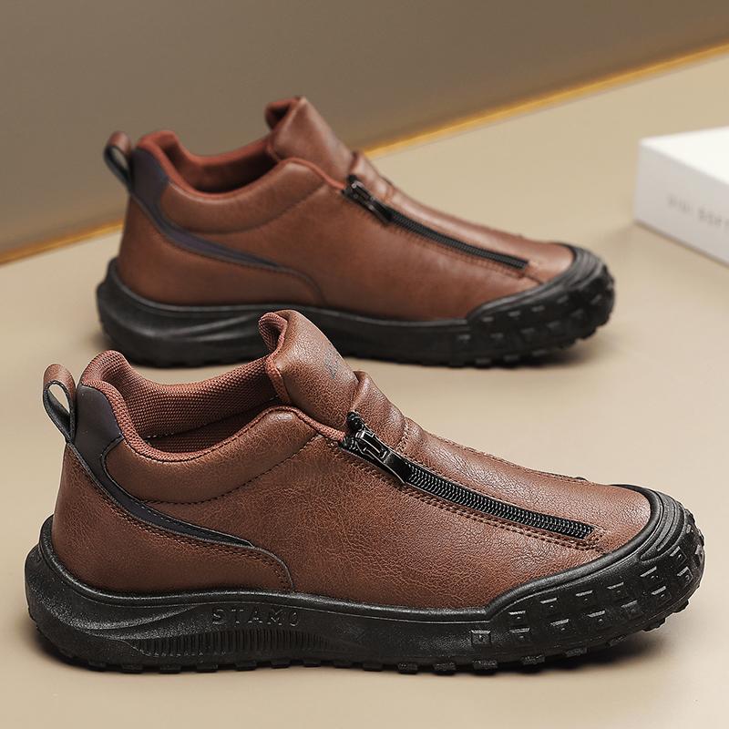 

FashionLeather Мужская обувь для скейтбординга Повседневная обувь на молнии Кроссовки на платформе Дышащие Легкие теннисные туфли для мужчин Спортивная обувь для отдыха на открытом воздухе 44 коричневый