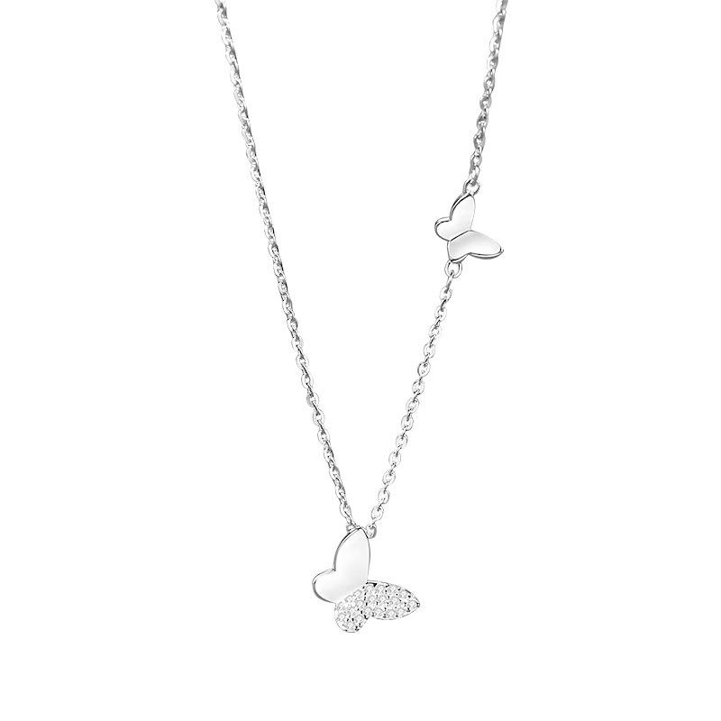Butterfly Necklace Women'S Summer On The New High-End Design Sense Niche Summer Light Luxury Commuter Collarbone Chain Quality