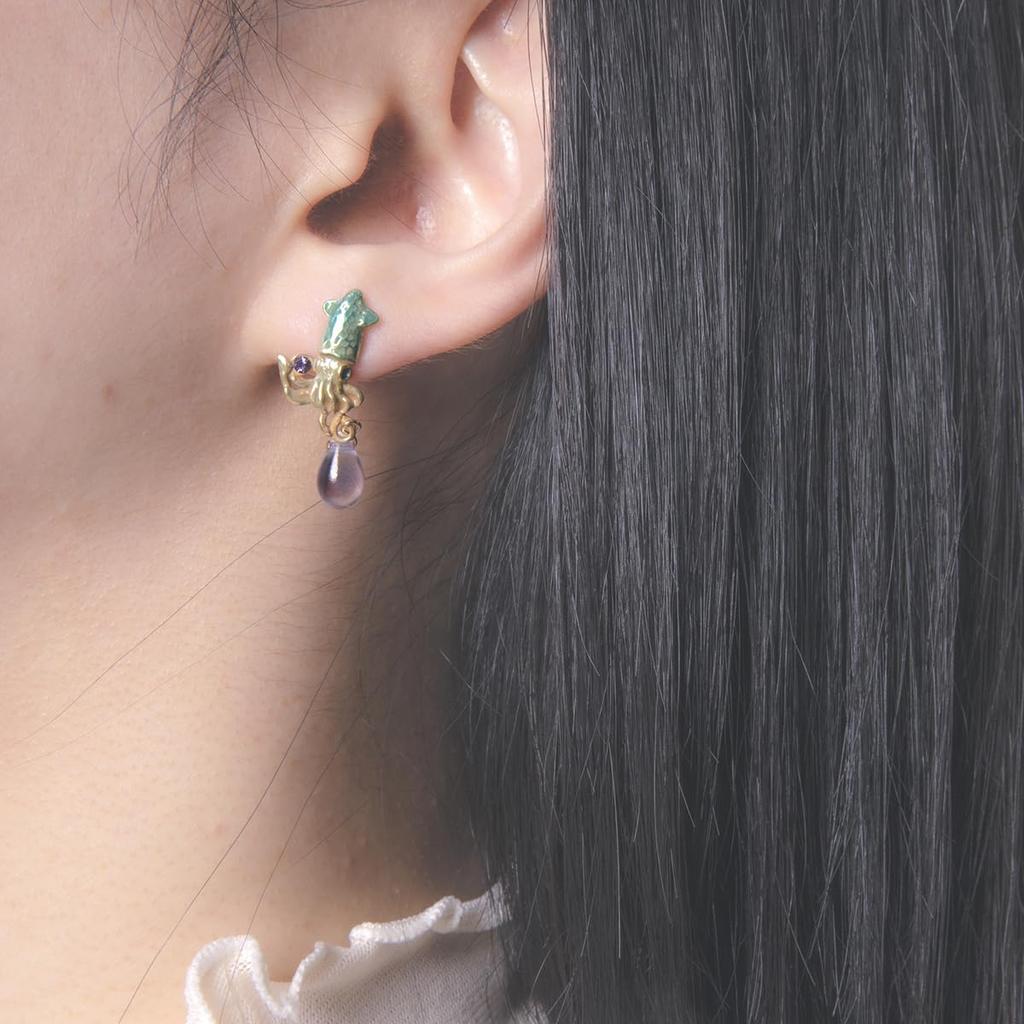 Blue Squid Earrings for Women PalnartPoc Palnart Poc Official Bluff Superior Gift Firefly Squid Earrings