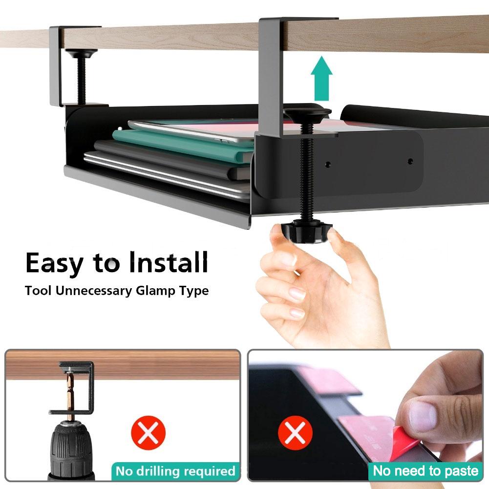 

Эффективная подставка для хранения ноутбука для использования под столом, изготовленная из углеродистой стали со слотами для управления кабелями для уменьшения беспорядка China Mainland