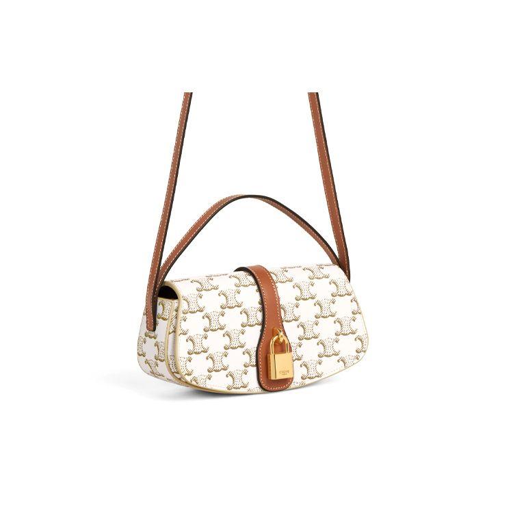 Celine Tabou Monogram Canvas Mini Crossbody Bag Women Bags White 10I592DQ2-01TA