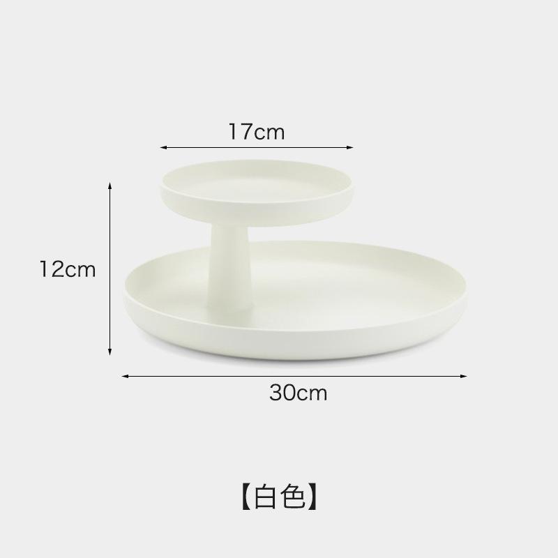 Simple Double-layer Rotatable Fruit Plate Desktop Creative Fruit Plate Romantic Tray белый