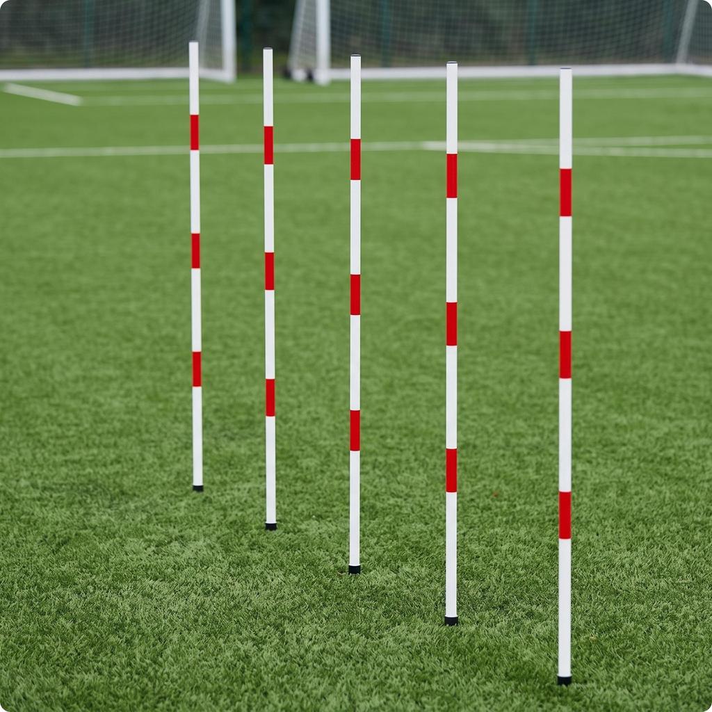 5 Pieces Lightweight Slalom Poles Soccer Training Poles, for Field Marking,
