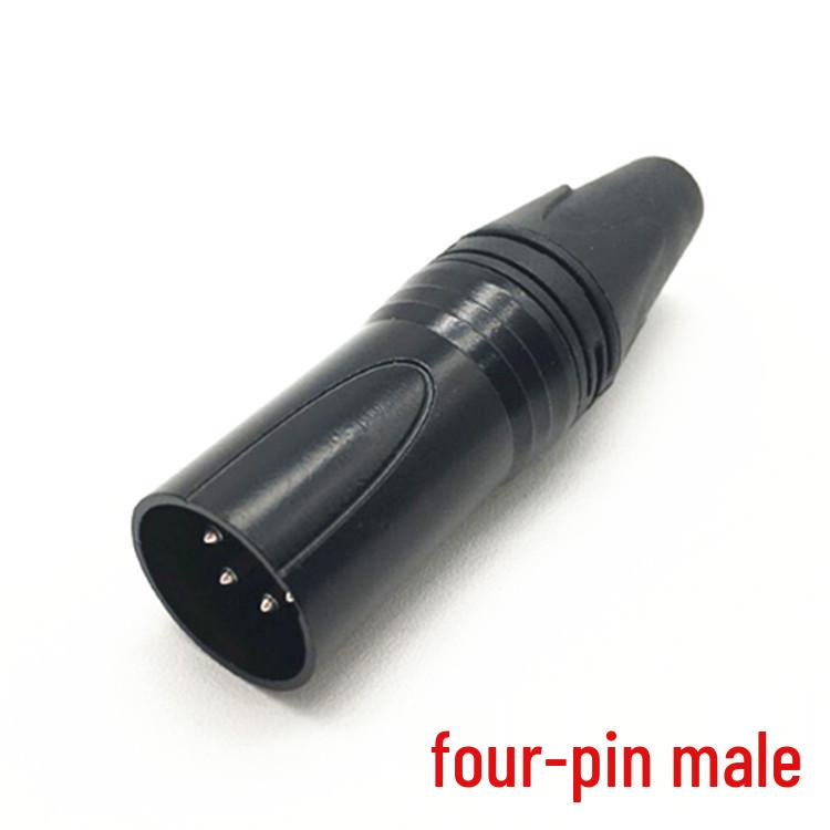 4-core Internal Thread XLR Male Microphone Connector, Copper Pin, Tin-Plated Cannon Audio Head