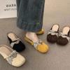 Elegante Ballerinas Schuhe Weicher Feenstil Samt Mary Janes Französisch Vintage Freizeit Gummisohle Erwachsenenschuhe vom Festland