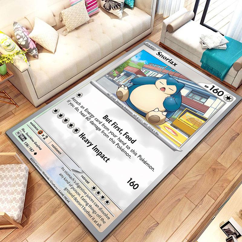Pokemon Karten Serie Anime Poster Großer Teppich 3D Teppiche Zuhause für Wohnzimmer Kinderzimmer Sofa Fußmatte Dekor Kind Bodenteppich
