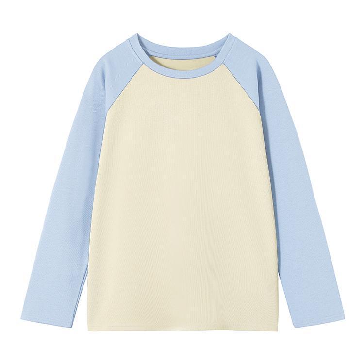 Herbst 2025 Colorblock Raglanärmel Langarmshirt – Lockere Patchwork-Basisschicht für Herbst/Winter.