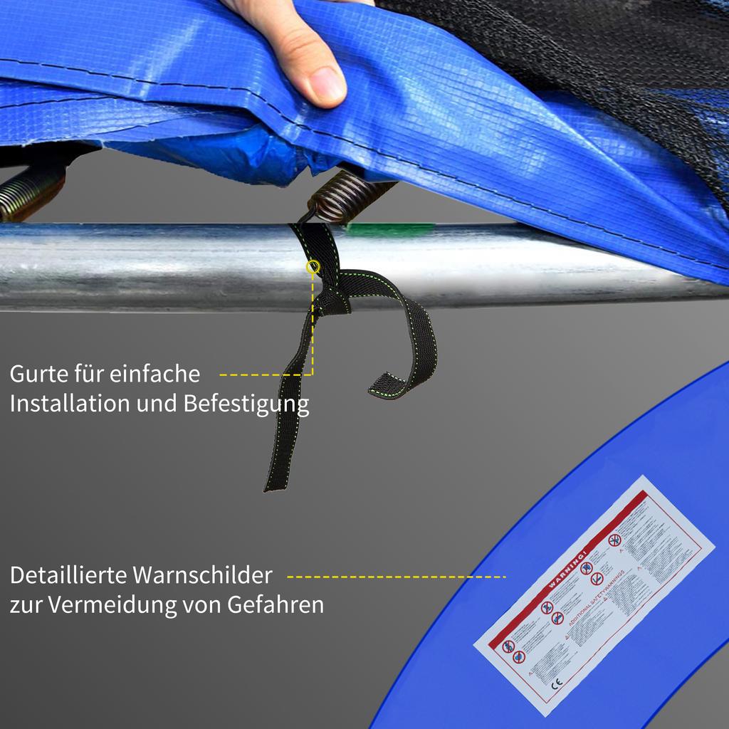 12FT Trampoline Spring Cover, Plastic Trampoline Pad Replacement Safety Guard, Multicoloured
