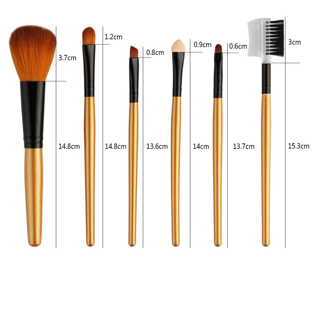 Buy 6Pc Powder Foundation Eyeliner Lip Eyeshadow Brush Makeup Brushes ...
