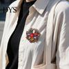 Alloy Clothing Pin Retro Rhinestone Flower Brooch for Women, Vintage Floral Lapel Oxidation Resistant Pin, Jewelry Accessory Wedding Party Prom Women