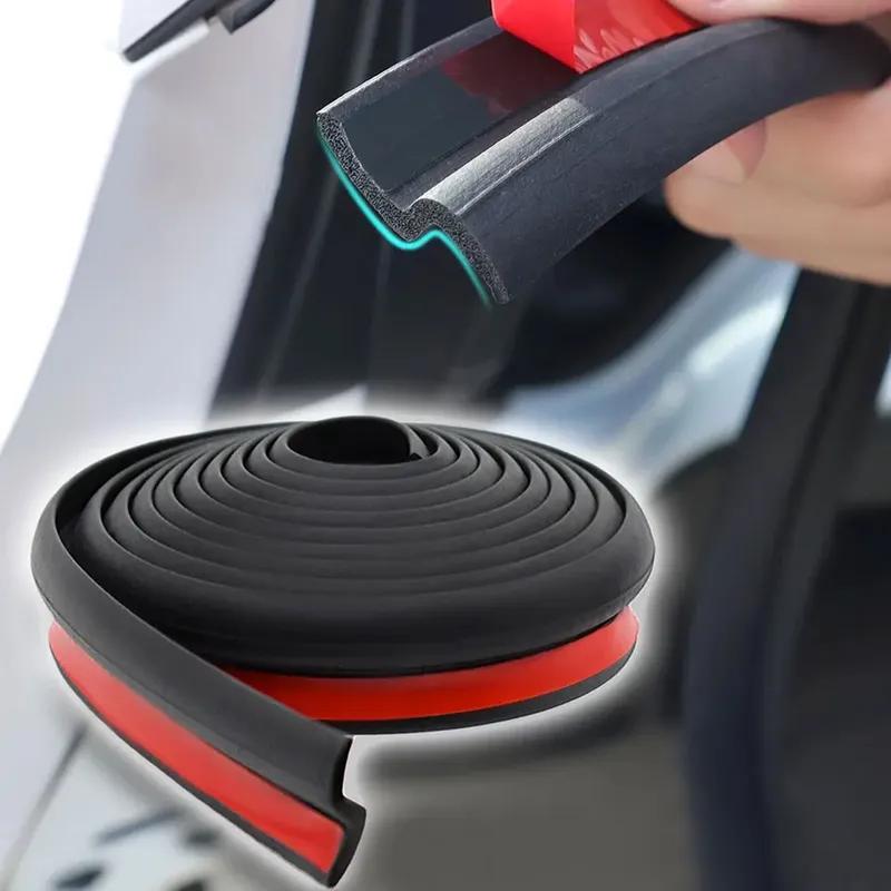 2 Meter Black Universal Car Door Seam Dust-proof Wind-reducing Noise Sealing Strip Edge Rubber Weatherstrip Sealing Rubber Strip