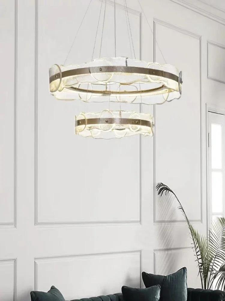 Modern living room fashion circle round chandelier American simple designer light luxury bedroom study new chandelier