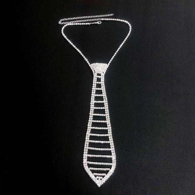 Rhinestones Necktie Female Party Decoration Tie Casual Trendy Wedding Party Tie for Weddings and Event