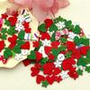 100pcs Recycled Wood Christmas Buttons - Assorted Festive Designs (Snowflakes, Hearts, Flowers, Boots) - Vibrant Mixed Colors