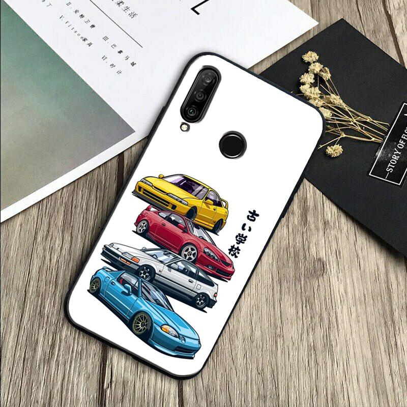 Sports Car JDM  Drift For Huawei Nova 7i 3i 8i 11 12i 10 9 SE Y60 Y61 Y70 Y72 Y73 Y90 Y91 P20 P30 Pro P40 Lite Case