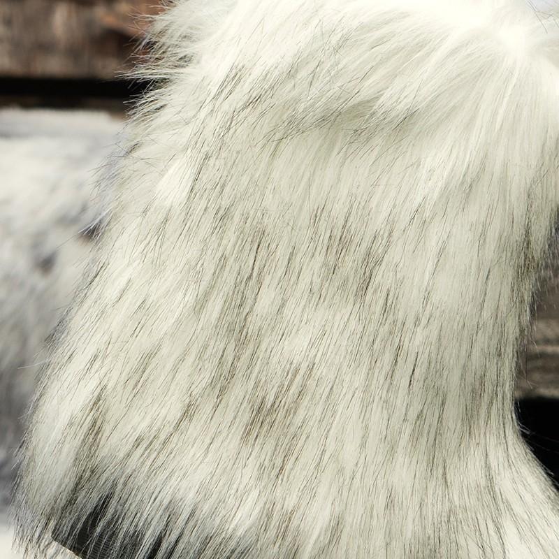 International Station Winter New Boots Faux Plush Plush Medium Tube Imitation Fox Hair Snow Boots