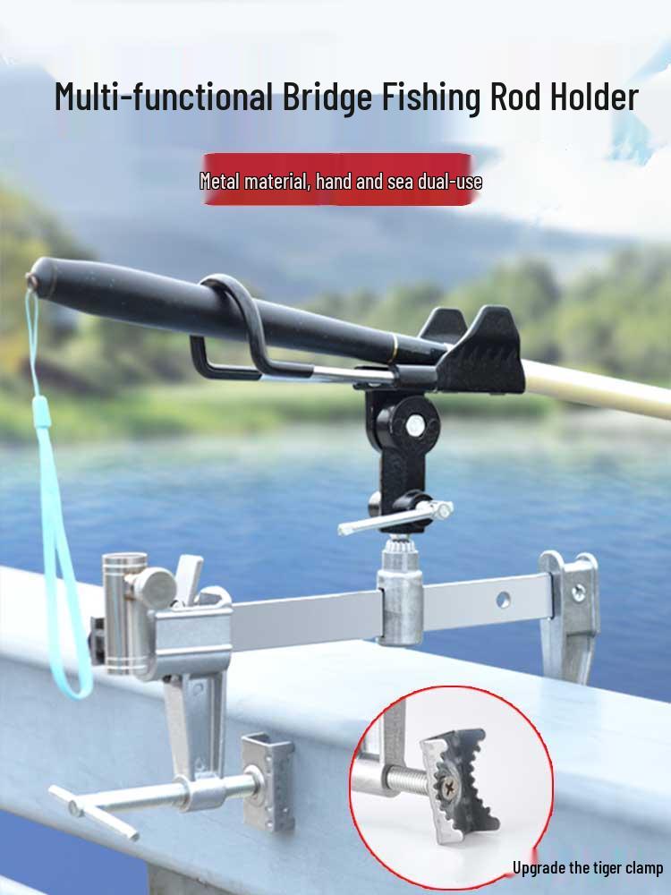 Bridge Fishing Rod Holder for Raft or Railing
