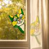 Sunlight Catching Cat Sticker Stained Glass Window Cling, Vintage Colorful Kitty Decal, Removable Static Decor for Door Wall Car, UV-Resistant