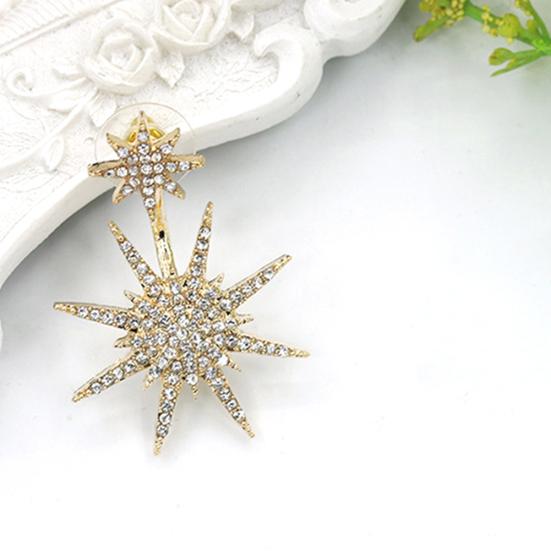 1 Pc Elegant Shiny Rhinestone Stud Earrings Dance Cocktail Ear Jacket Jewelry