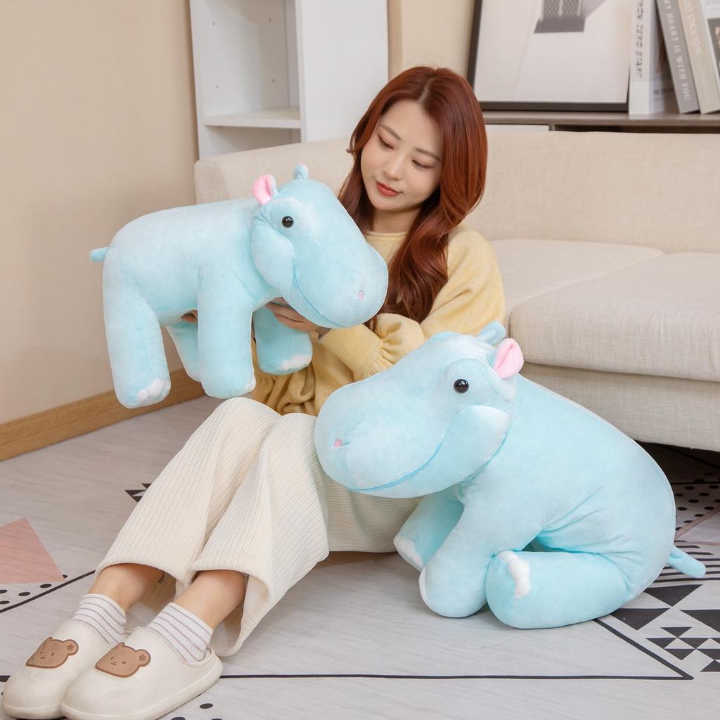 1 szt. 55/70 cm Kawaii Hippo Pluszowe zabawki Wygodna poduszka dla zwierząt Piękny hipopotam Peluche wypchane lalki dla dzieci Dziewczynki Prezent