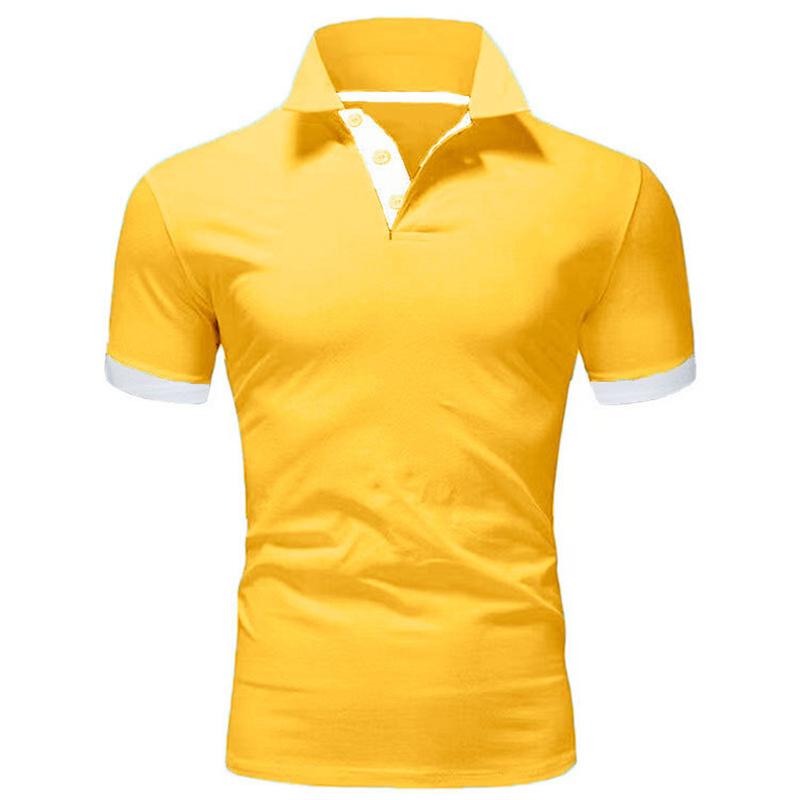 Herren T-Shirt Casual Polo Kurzarm T-Shirt Einfarbig Sport Top Mann Revers Weiß Schwarz Polos Shirts