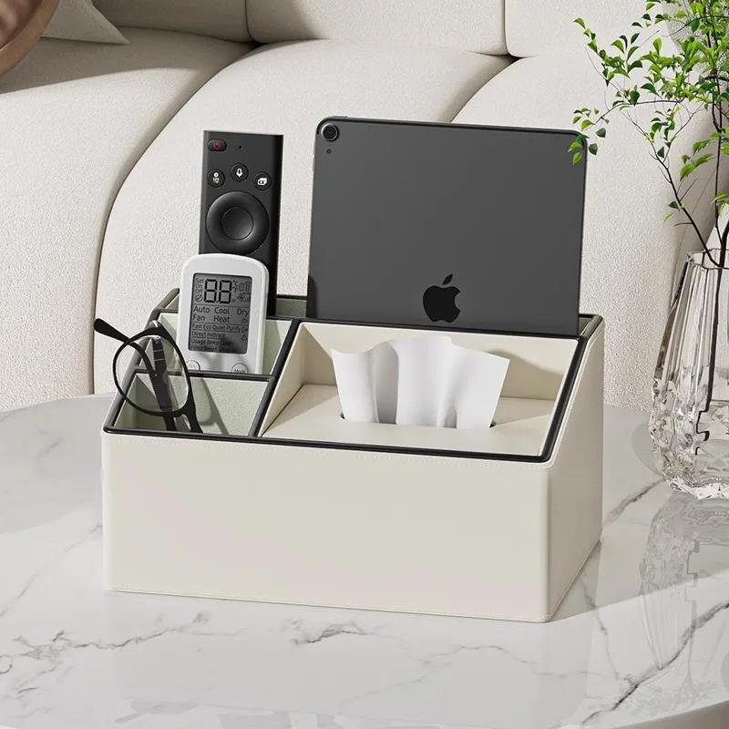 Tissue Box Living Room Coffee Table Paper Box Desktop Organizer Remote Control Office Multi-function Storage Box