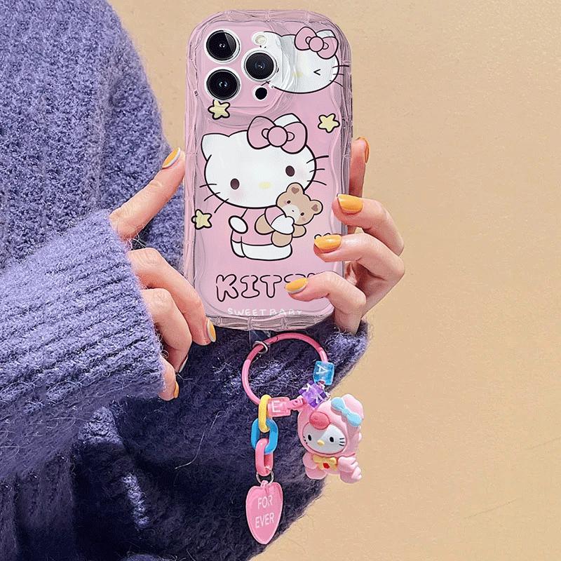 Cute Hello Kitty Kuromi Pendant Case For Samsung A57 5G S26 Ultra Plus A56 A55 A37 A16 A06 A54 A53 A34 A14 A32 A13 A26 5G Cover