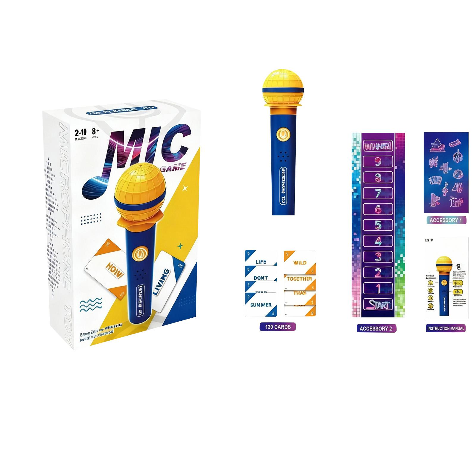 

Microphone Music Board Game , Drop The Karaoke Mic Party Games For Adults, Teens, Family, 2-10 Players - Pass The Mic With 280 Song Lyrics (140 Cards) One Size