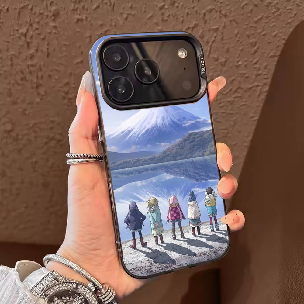 Y-Yuru C-Camp Anime Phone Case For iPhone 17,16,15,14,13,12,11,Pro Max,Plus Candy Silver Cover