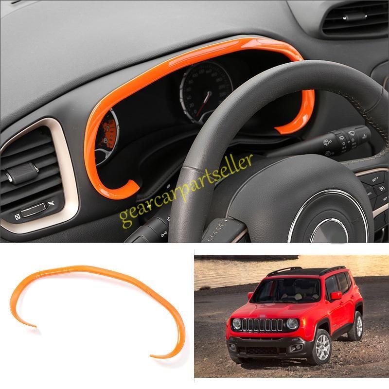 For Jeep Renegade 15-2023 Glossy Orange Dash Speedometer Odometer Frame Trim