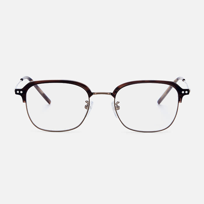 Byumaeb Mild_Ultra-Light Basic Square Browline Glasses