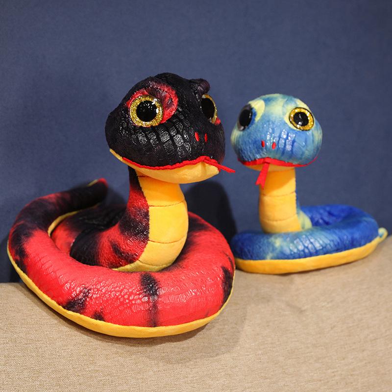 Chinese New Year Zodiac Snake Plush Doll Fun Colorful Boa Constrictor Reptile Plush Toy Home Decor Gift for Girl Boy