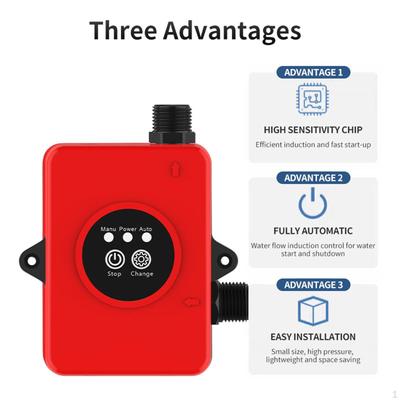 Water Pressure Booster Pump Silent 35L/Min 24V for Bathroom Shower Household Red