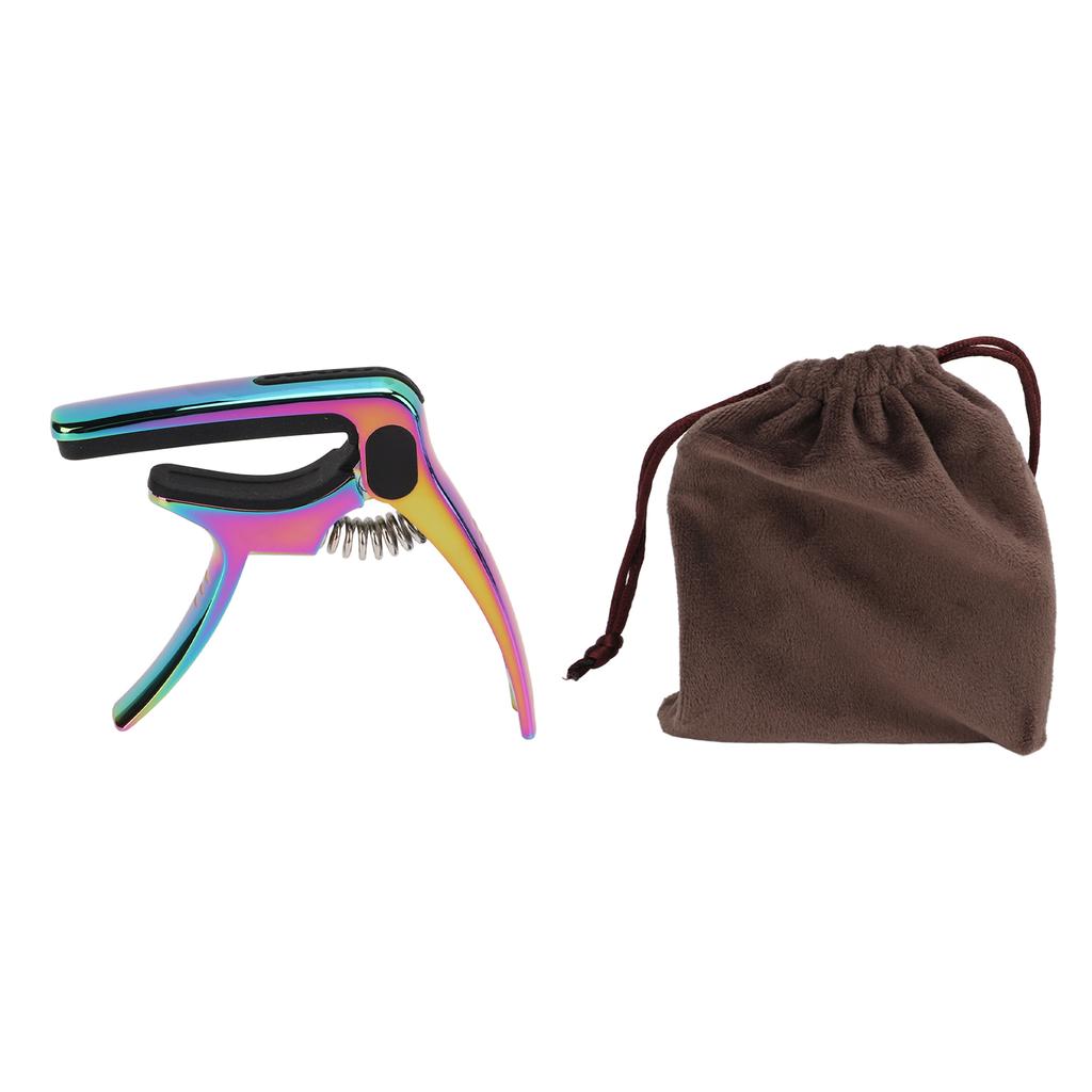 Metal Guitar Capo Tone Adjustment Tool with Pick Holder Stringed Instrument AccessoriesColorful