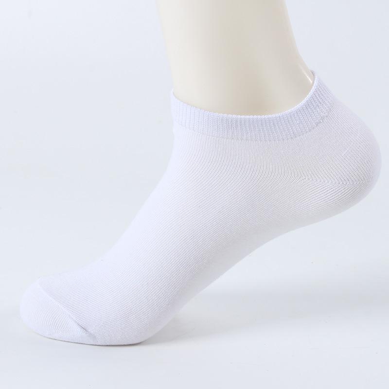 Men Spring and Summer Cotton Pure Color Casual Low Top Shallow Mouth Design Boat Socks