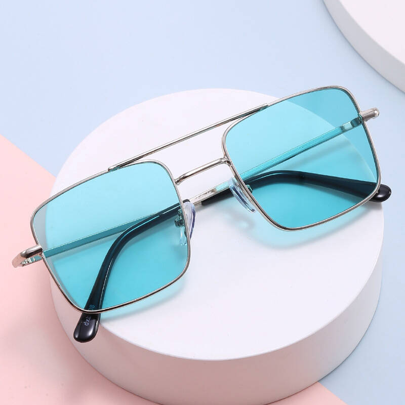 2026 New Model Children's Sunglasses, Metal Square Frame, UV Protection Glasses, Kids' Sunglasses