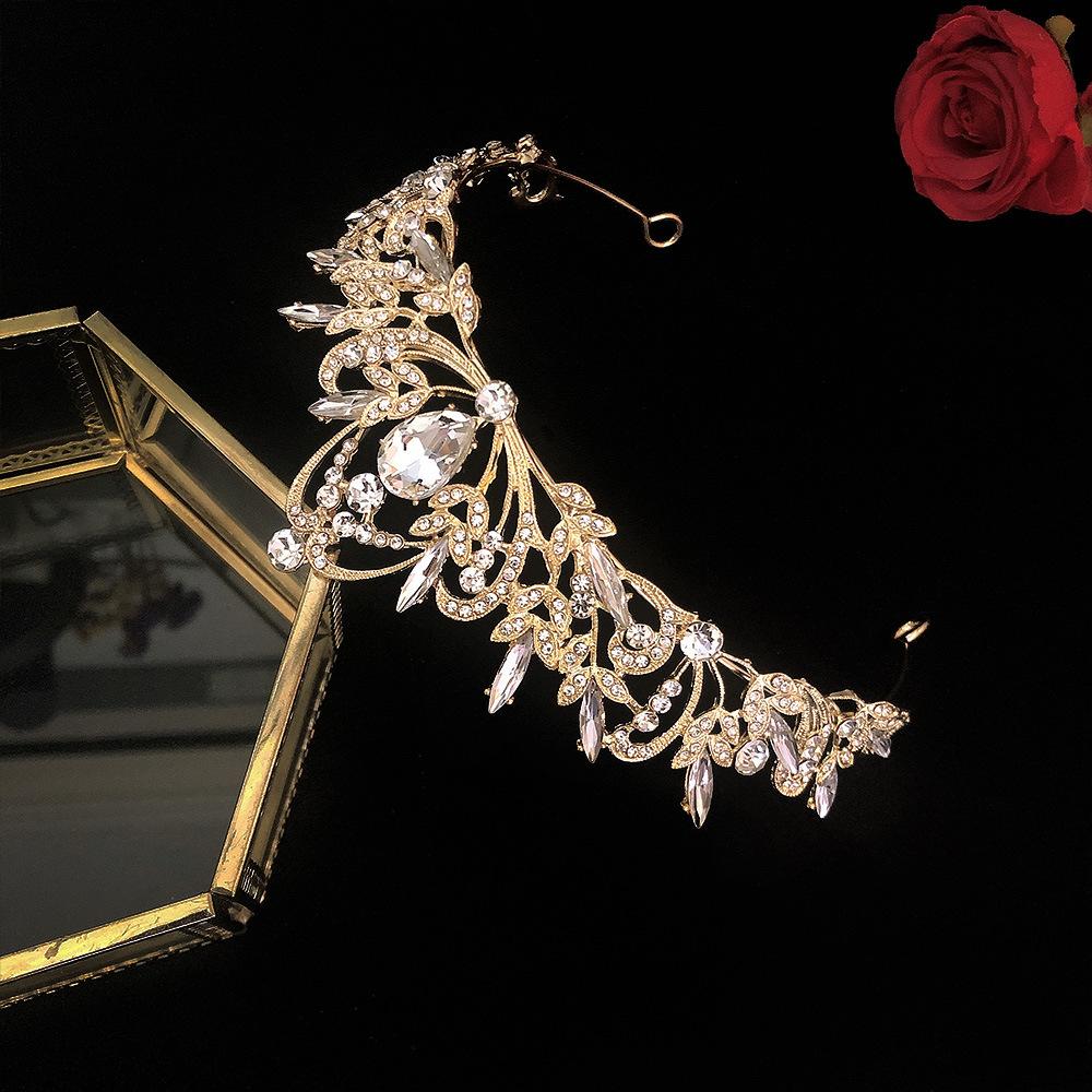 Simple and Fashionable Bridal Crown Popular Wedding Tiara  Diamond Baroque Bridal Crown Accessories