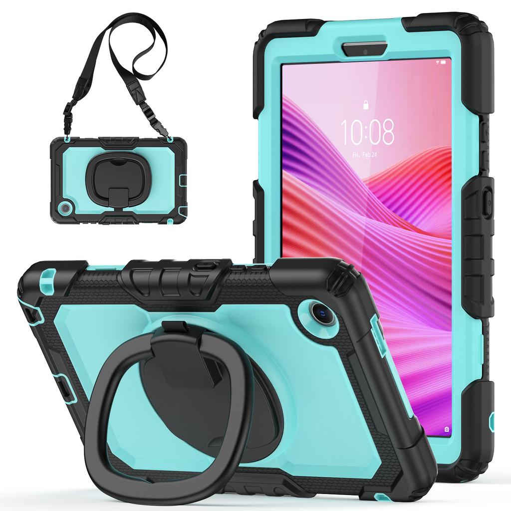 For Lenovo Tab K9 TB305FU Kickstand Case PC+Silicone Tablet Cover with Shoulder Strap