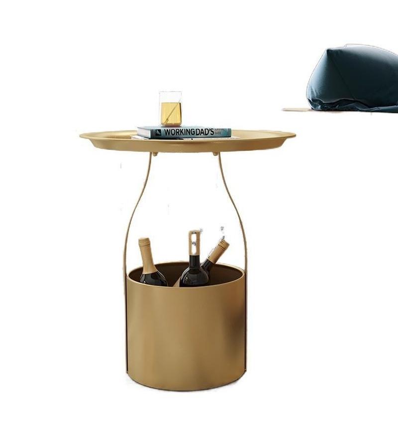 Creative Multi-functional Bucket Sofa with Several Exquisite Iron Art Small Round Tables and Light Luxury Storage Coffee Ta