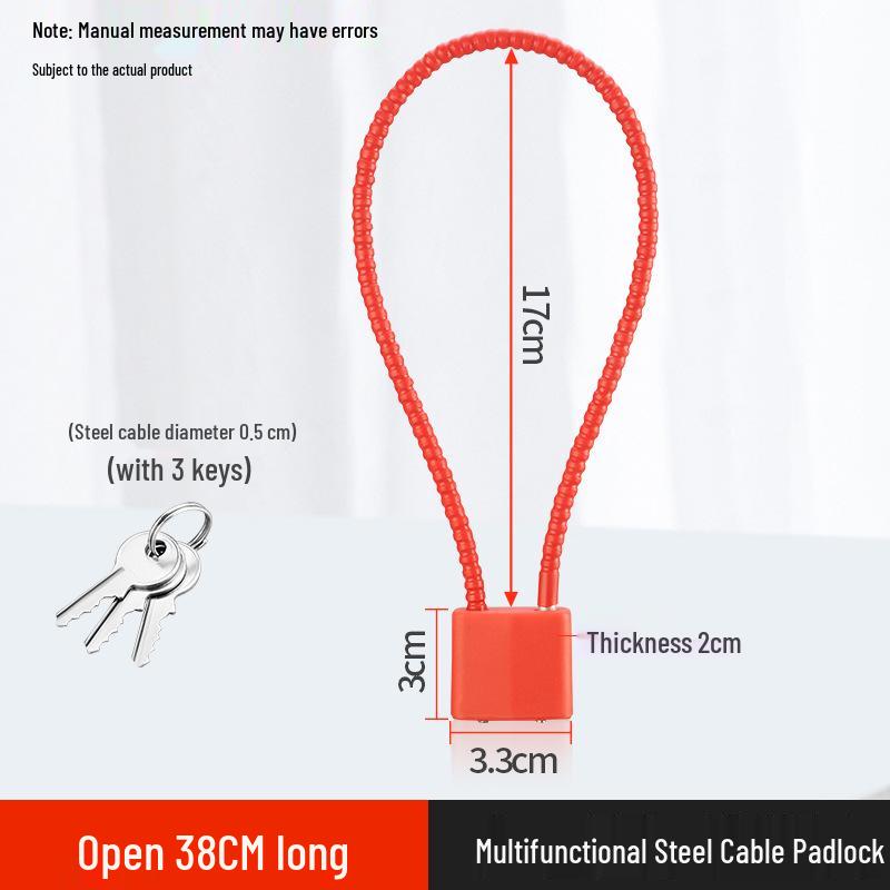 Verlängertes Stahlseil-Diebstahlschutz-Vorhängeschloss mit langem Bügel für Schränke und Schränke