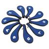 10pcs Golf Iron Head Cover with Number Printing Neoprene Zippered Golf Club Irons Covers Royal Blue