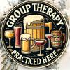 Vintage Beer Bar Art Poster: Group Therapy Practiced Here - Wooden Sign for Home Decor, Suitable for Man Cave, Backyard, or Bar Wall