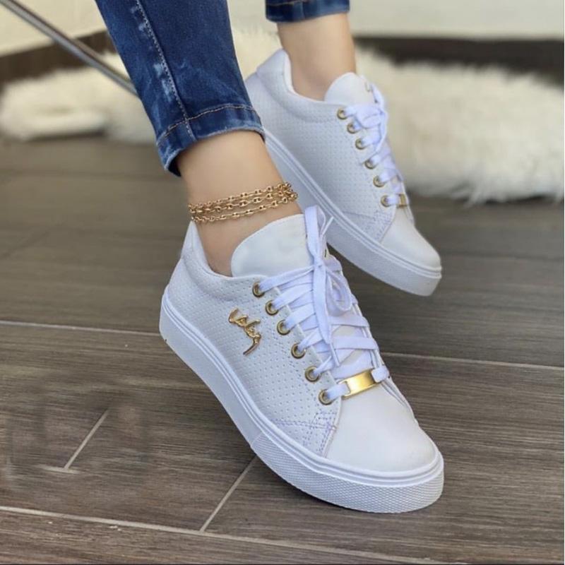 Fashion Fashion Flat Lace Up Outdoor Walking Sport Plus Size 43 Women Comfortable Shoes Women Fashion Retro New 2025 Casual Sneakers